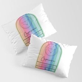 Capricorn Zodiac | Rainbow Stripe Pillow Sham