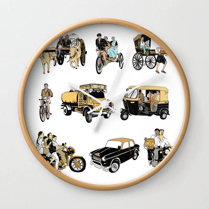 Indian Transportation Wall Clock