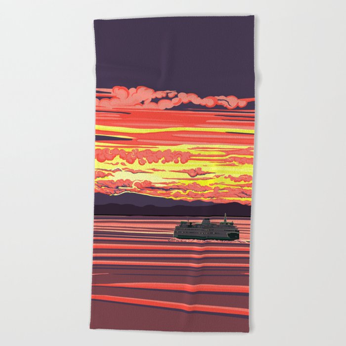 Ferry Ride Beach Towel