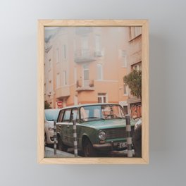 Green car Framed Mini Art Print