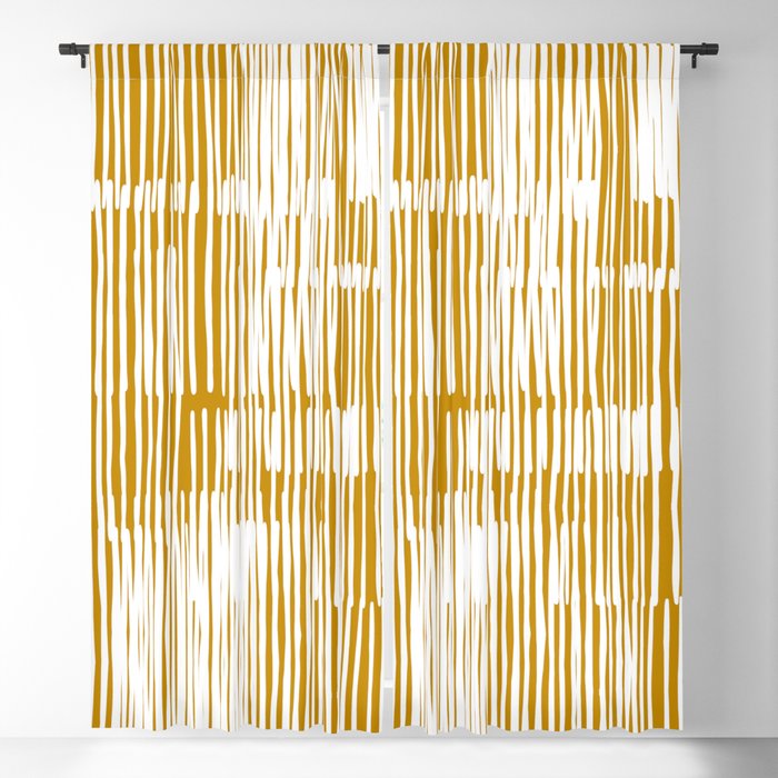 Lines | Mustard Yellow Blackout Curtain