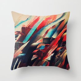 64 Watercolored Lines Throw Pillow