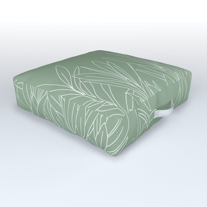 olive leaves green Outdoor Floor Cushion