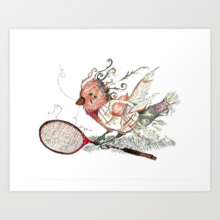 The Wild Badminton Birdie Art Print