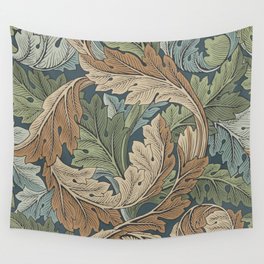 William Morris Acanthus Leaves Slate Blue Thyme Vintage Pattern Wall Tapestry