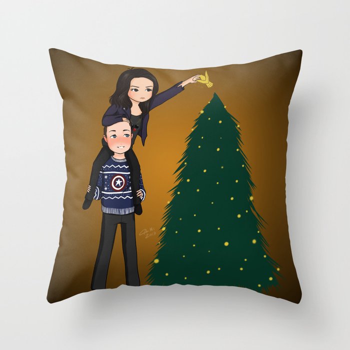 ugly xmas sweater philinda Throw Pillow