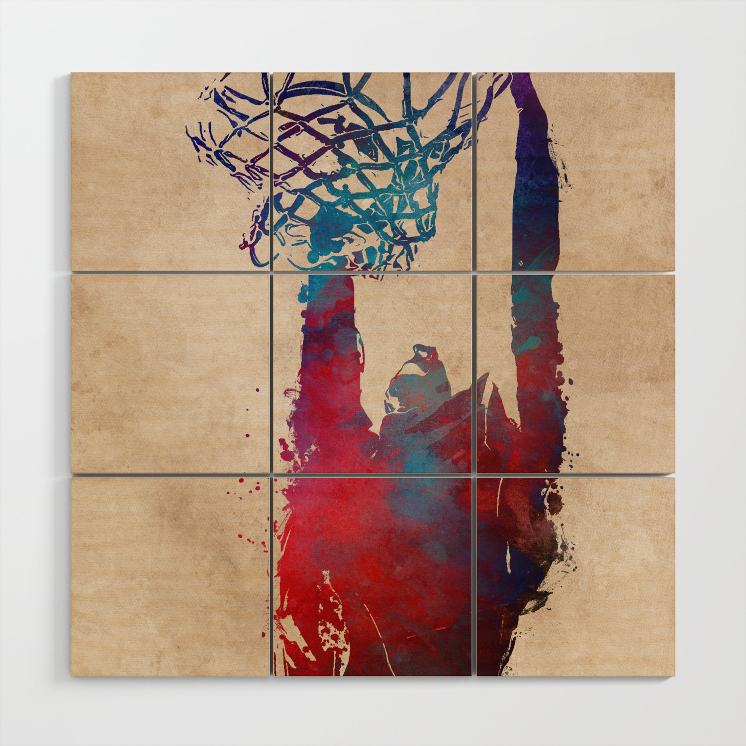 Basketball Player Basketball Sport Wood Wall Art By Jbjart