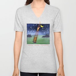 Reaching for the Moon V Neck T Shirt