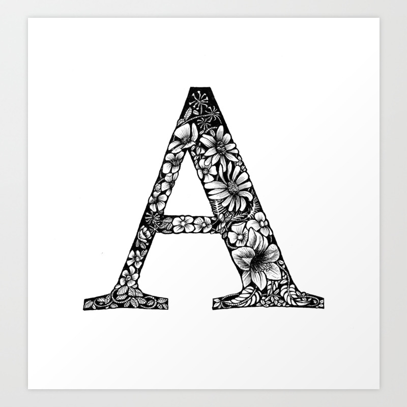 Illustrated Alphabet Letter A Art Print By Juliahillart Society6