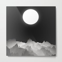 The Opportunist Metal Print | Glitche, Aliensky, Digital, Graphicdesign, Mextures, Abstract, Landscape, Space, Design, Black and White 