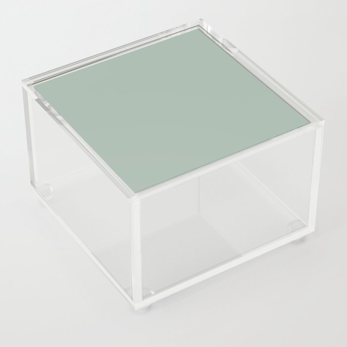 Light Gray-Green Solid Color Pantone Frosty Green 15-5706 TCX Shades of Green Hues Acrylic Box