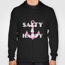 Salty and Happy Graphic Anchor Beach T-shirt Hoody