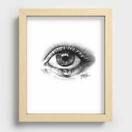 black & white eye close-up Recessed Framed Print