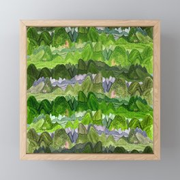 Green Mountains Framed Mini Art Print