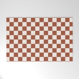 Check Rust Checkered Checkerboard Geometric Earth Tones Terracotta Modern Minimal Chocolate Pattern Welcome Mat