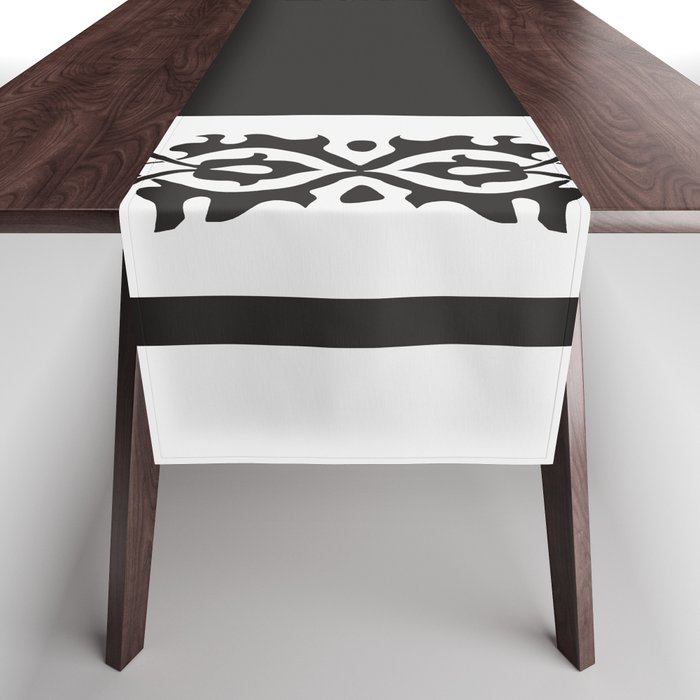 Oriental rug black and white Table Runner