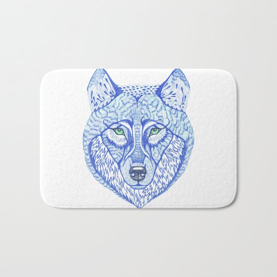 ice wolf Bath Mat