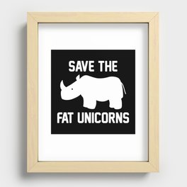 Save The Fat Unicorns Recessed Framed Print