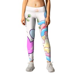 "A Magical Springtime Adventure: A Unicorn and a Butterfly" Leggings | Flowers, Beautiful, Sunset, Summer, Graphicdesign, Nature, Kids, Art, Family, Beach 