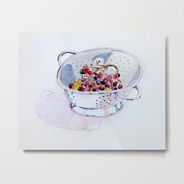 Grapes still life Metal Print | Simple, Pen, Grape, Kitchen, Drawing, Fresh, Strainer, Shadow, Color, Food 