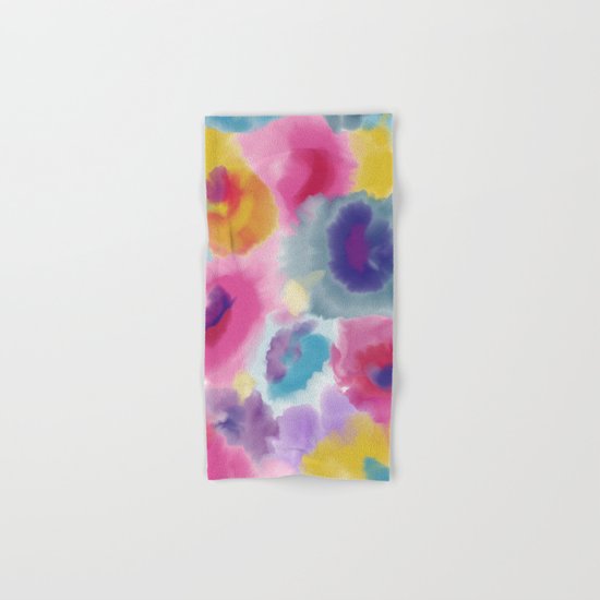 WATERCOLOR FLOWERS Hand & Bath Towel