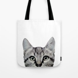 Cat, American Short hair, illustration original painting print Tote Bag
