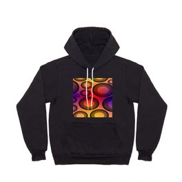 Abstract Cool Circles on Electric Orange Tones Hoody