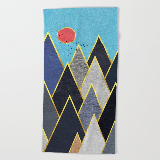 Golden Peaks Beach Towel