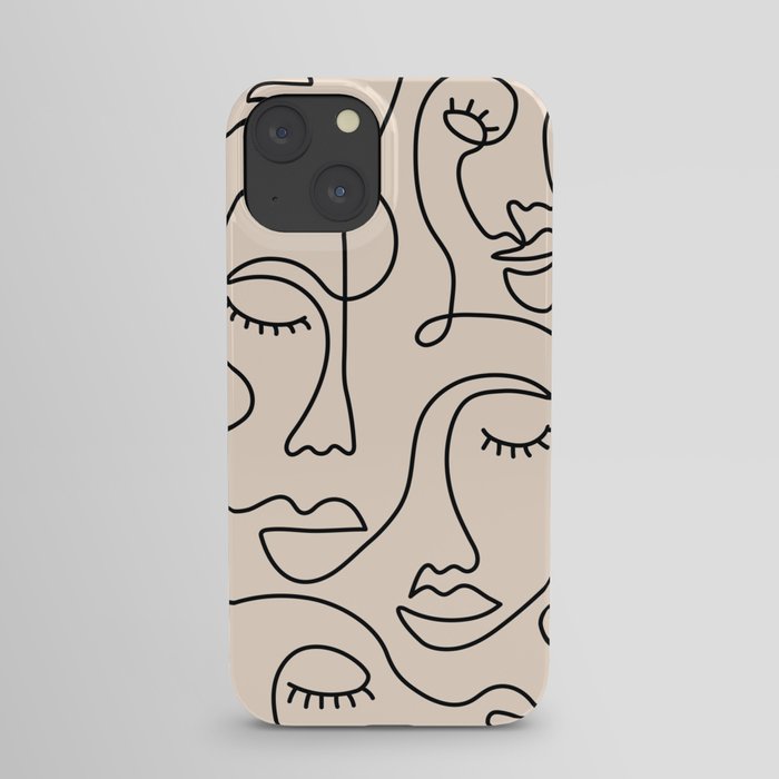 Abstract Single Line Face  iPhone Case
