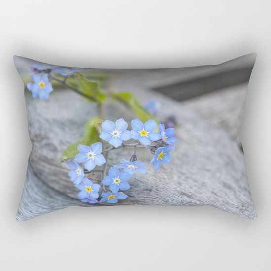 blue flower Fortget Me Not Rectangular Pillow