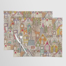 vintage gingerbread town Placemat