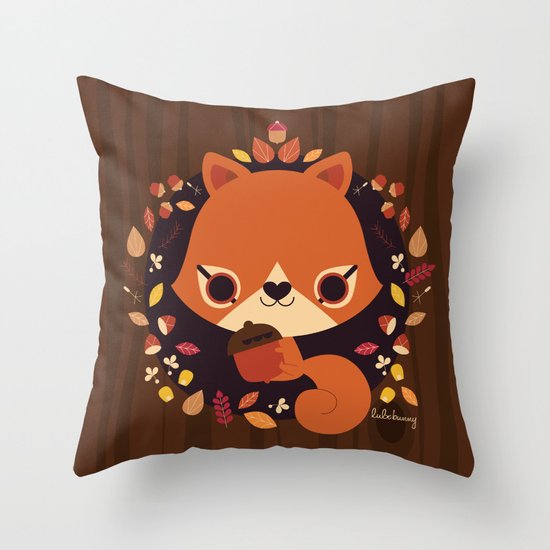 Wintertime Squirrel Throw Pillow