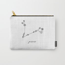 Pisces Floral Zodiac Constellation Carry-All Pouch