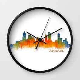 Atlanta City Skyline Hq v2 Wall Clock
