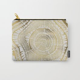Gold Tree Rings Carry-All Pouch