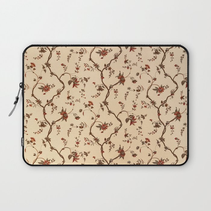 Vintage wallpaper with branches and flowers faded and bleached by sunlight Laptop Sleeve