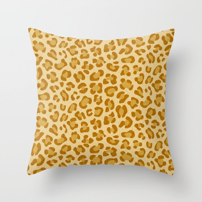 Leopard - Spicy Mustard Throw Pillow