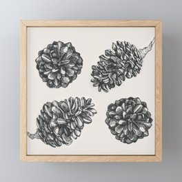 Pinecone Pattern Framed Mini Art Print