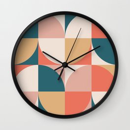 Retro Mid Century Modern Geometric Abstract Pattern 924 Wall Clock