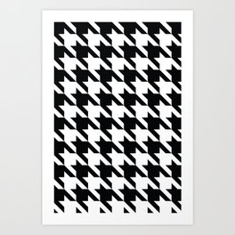 Classic Houndstooth Black and White Large Retro Dog Tooth Pattern Fashion Art Print