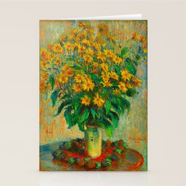 Claude Impressionist Floral Oil Painting Jerusalem Artichoke