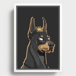 Dobermann Illustration by rads Framed Canvas