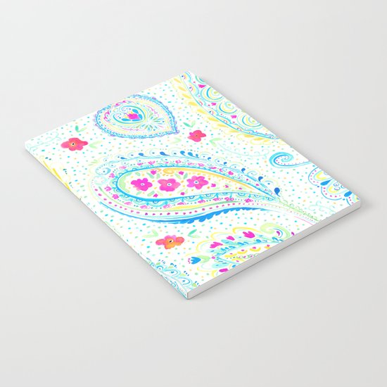 Watercolor Paisley Aqua Notebook