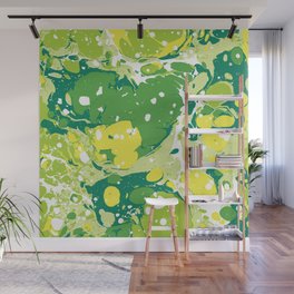 Boho marble colored pattern shades of green Wall Mural