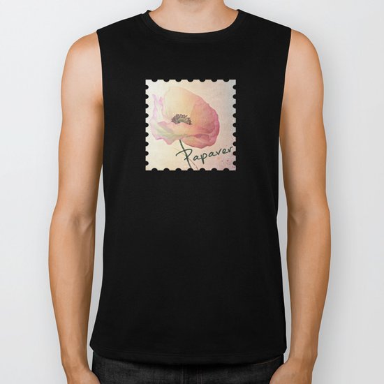 Inspired by the light -- Pink Poppy Flower Biker Tank