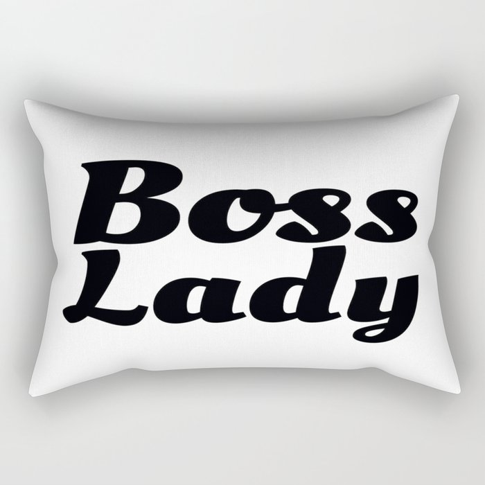 Boss Lady in Cursive Black Rectangular Pillow