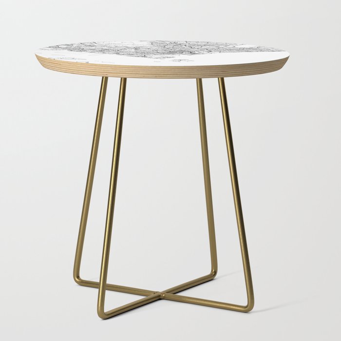 Singapore White Map Side Table