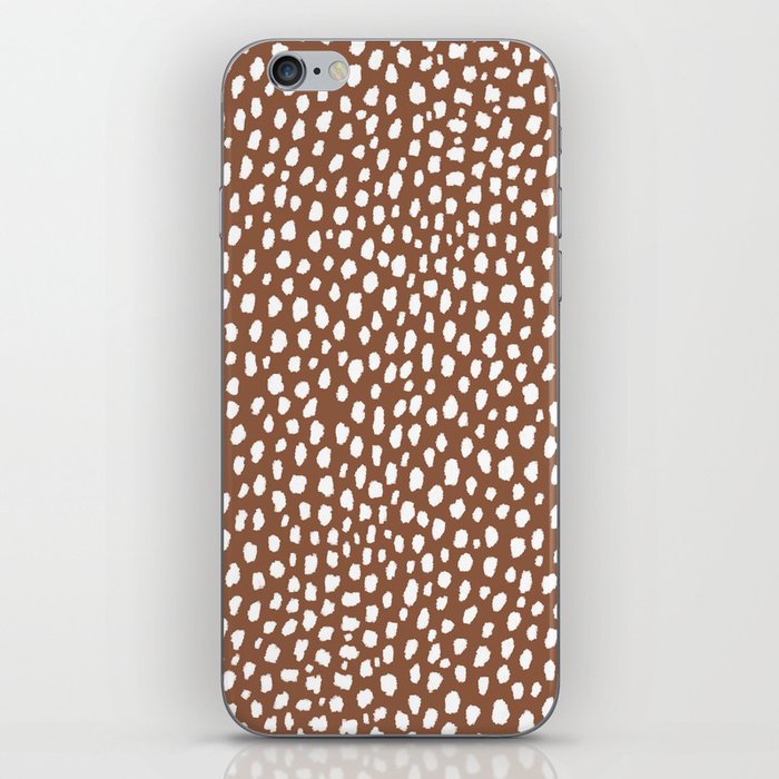 Dalmatian Polka Dot Spots Pattern (white/spice brown) iPhone Skin