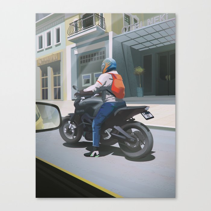 Motorcyclist Canvas Print