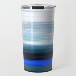 After The Storm - Blue And White Abstract Landscape Art Travel Mug